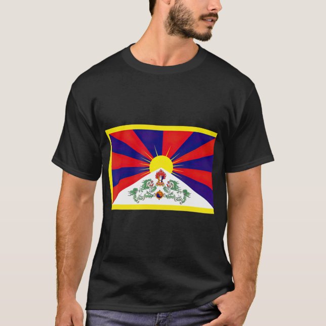 Tibet-Flagge Tibetischer Freitibetischer Himalaya- T-Shirt (Vorderseite)