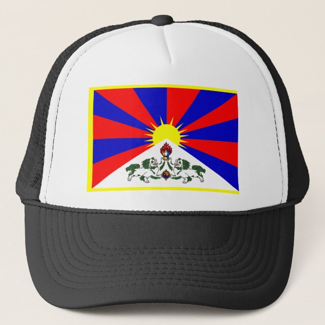 Tibet-Flagge Truckerkappe (Vorderseite)