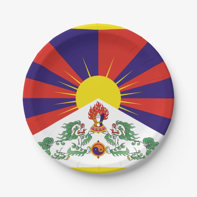 Tibet freie Flagge Pappteller (Vorderseite)