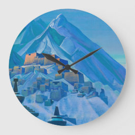 Tibet, Himalayas, 1933 von Nicholas Roerich Große Wanduhr