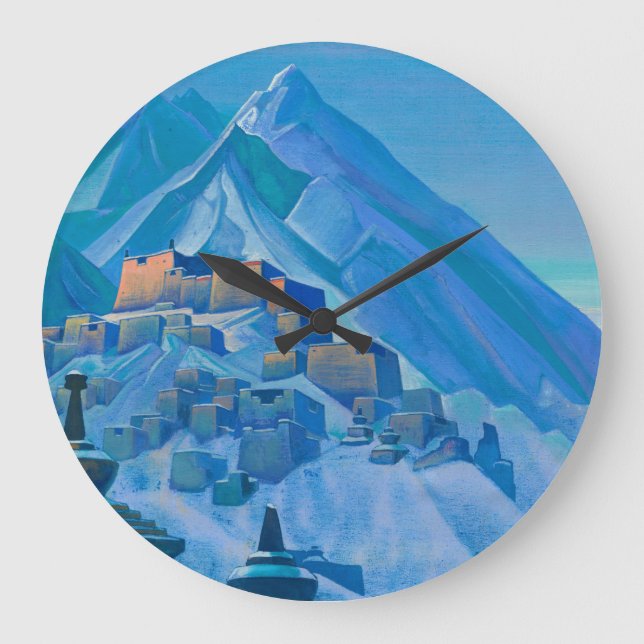 Tibet, Himalayas, 1933 von Nicholas Roerich Große Wanduhr (Vorderseite)