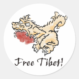 Tibet kostenlos! runder aufkleber