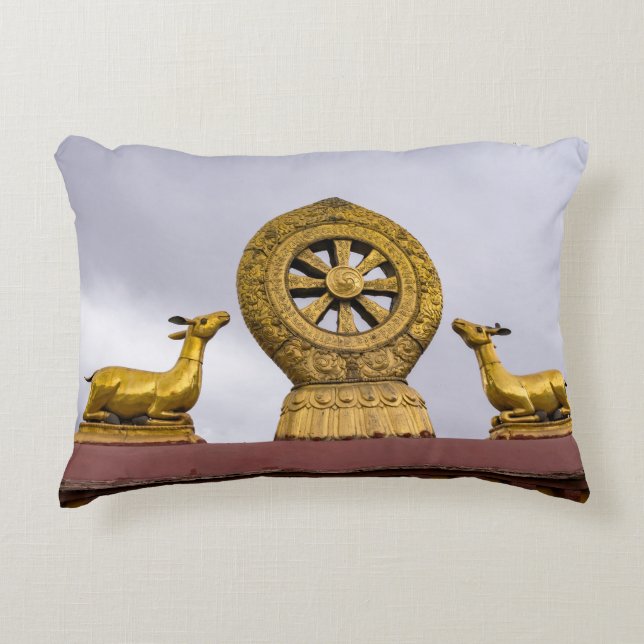 Tibet, Lhasa - Dharma-Rad im Jokhang-Tempel Dekokissen (Vorderseite)