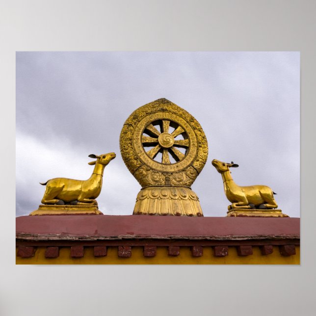 Tibet, Lhasa - Dharma-Rad im Jokhang-Tempel Poster (Vorne)