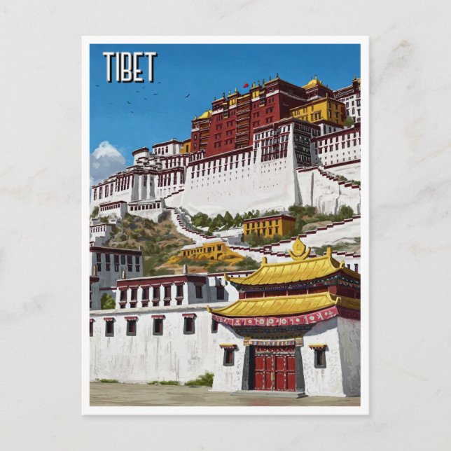 Tibet Lhasa Potola Palace Travel Postkarte (Vorderseite)