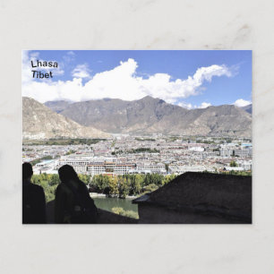 Tibet, Luftbild von Lhasa, China Postkarte
