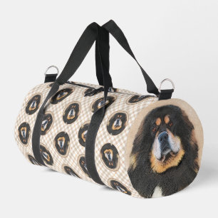 Tibet-Mastiff-Gemälde Schwarz und Braun Haustier-H Duffle Bag