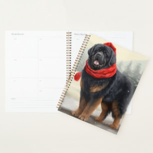 Tibet-Mastiff-Hund im Schnee Weihnachten Planer