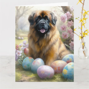 Tibet-Mastiff-Hund mit Ostereiern Feiertag Karte