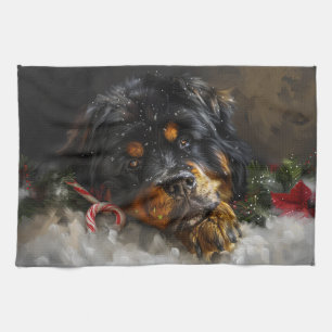 Tibet-Mastiff-Hund Weihnachtsfestlich Geschirrtuch