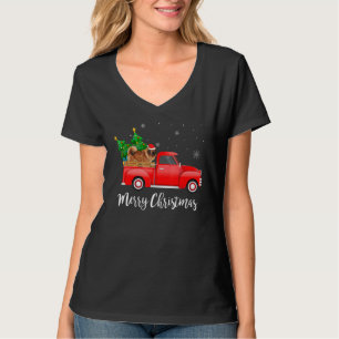 Tibet-Mastiff Roter LKW Weihnachtsbaum Xmas Hund  T-Shirt