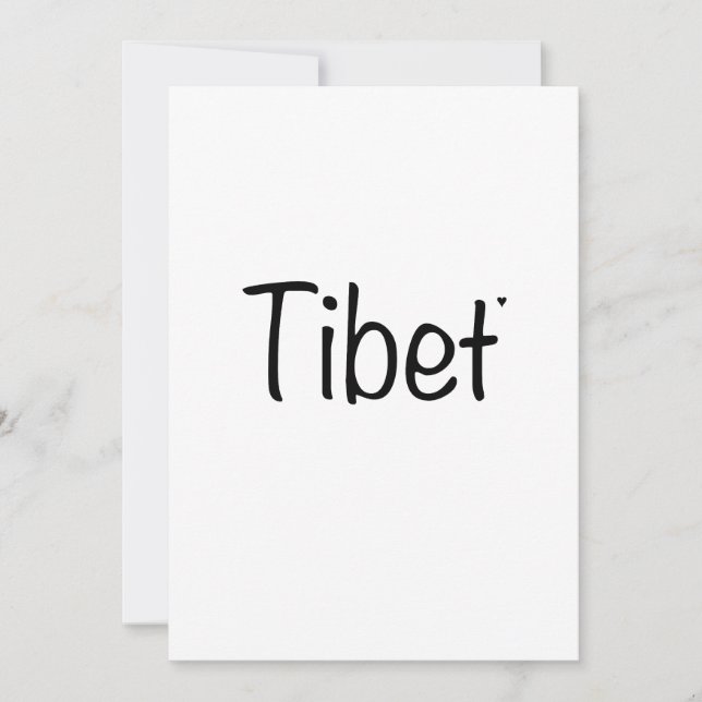 Tibet - minimalistic typography card karte (Vorderseite)