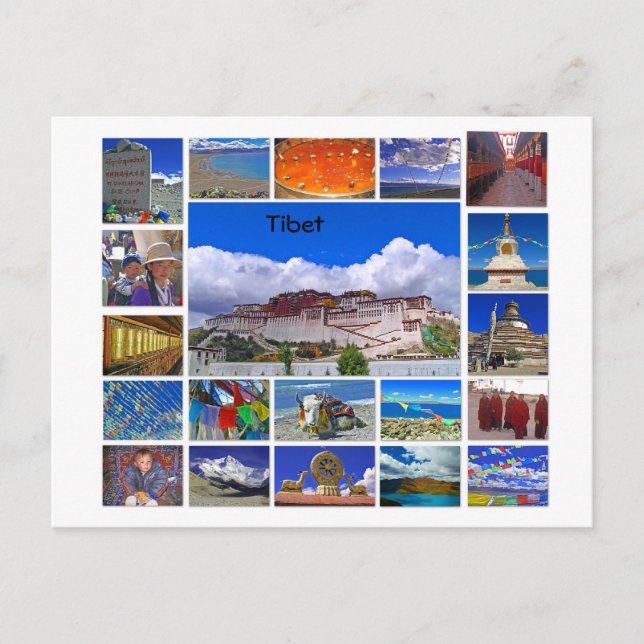 Tibet Multiview Postkarte (Vorderseite)