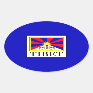 Tibet Ovaler Aufkleber