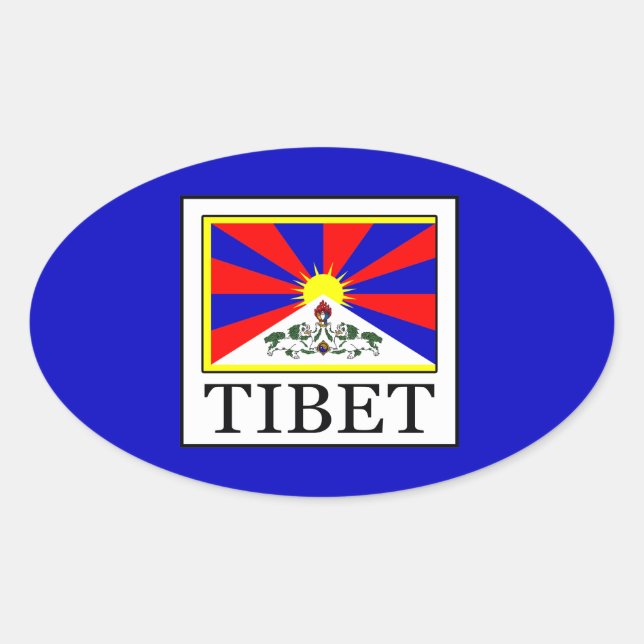Tibet Ovaler Aufkleber (Vorderseite)