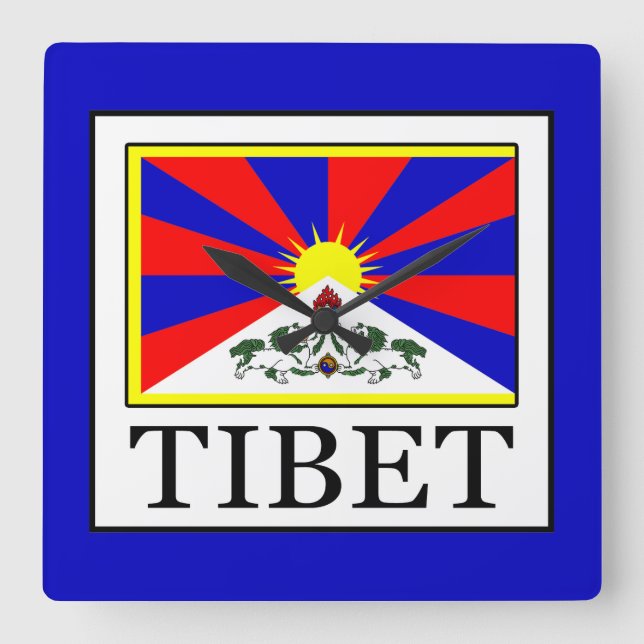 Tibet Quadratische Wanduhr (Vorderseite)