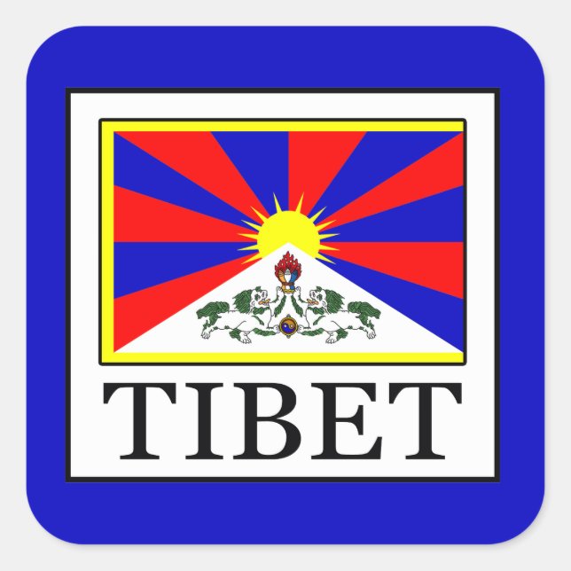Tibet Quadratischer Aufkleber (Vorderseite)