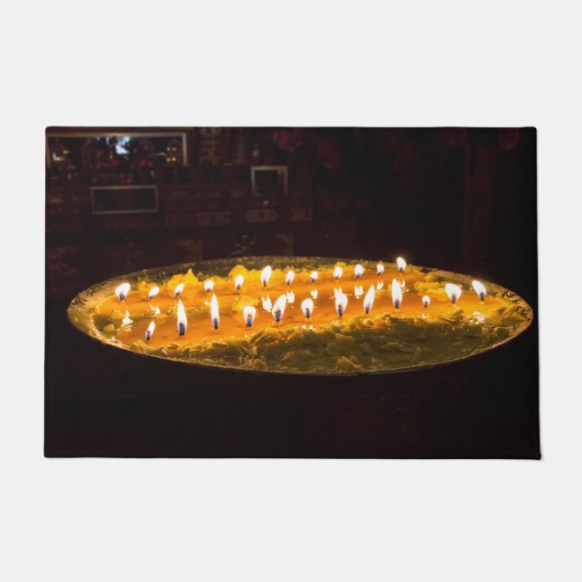 Tibet - Ritual Butter Lampe Fußmatte (Vorderseite)