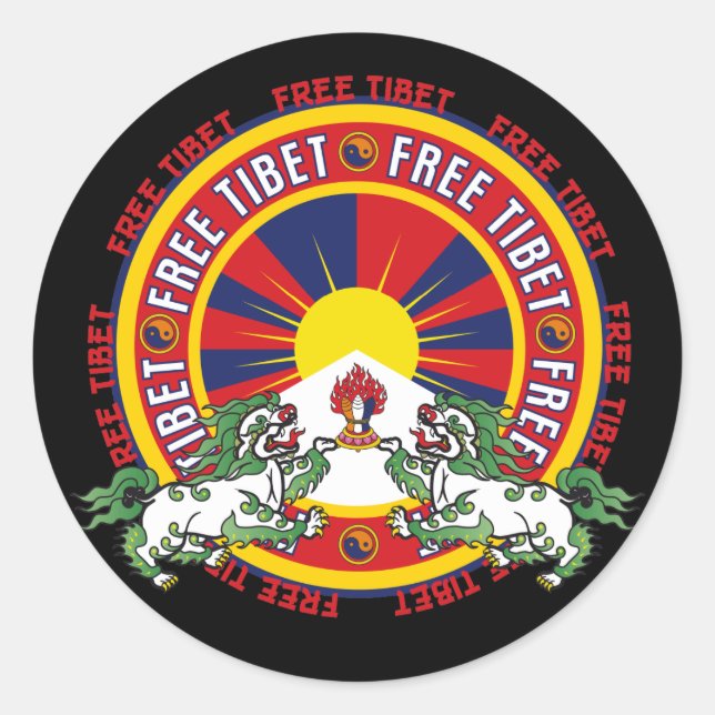 Tibet-Round-Logo Runder Aufkleber (Vorderseite)
