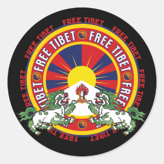Tibet-Round-Logo Runder Aufkleber