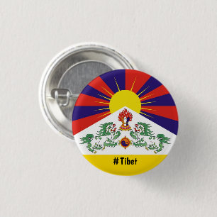 Tibet & Snow Lions Flagge - Der Himalaya Button
