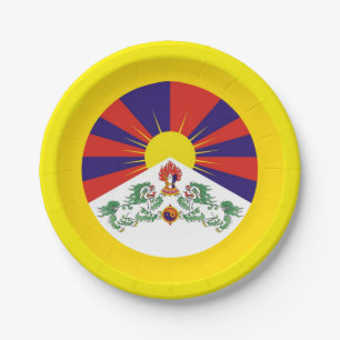 Tibet & Snow Lions Flagge - Der Himalaya Pappteller