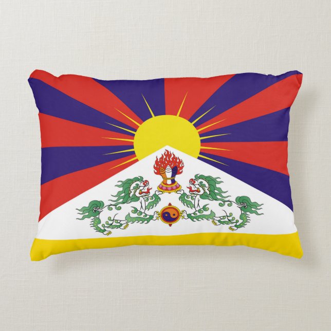Tibet & Snow Lions, Flagge - Himalaya Dekokissen (Vorderseite)