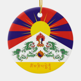 Tibet & Snow Lions Flagge, Mantra- Der Himalaya Keramik Ornament