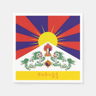 Tibet & Snow Lions Flagge, Mantra- Der Himalaya Serviette