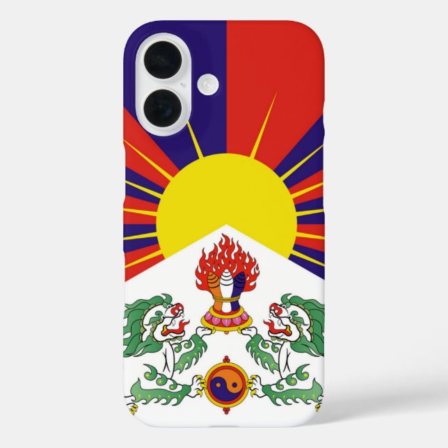 Tibet, Snow Lions, tibetische Flagge - Der Himalay Case-Mate iPhone Hülle (Rückseite)
