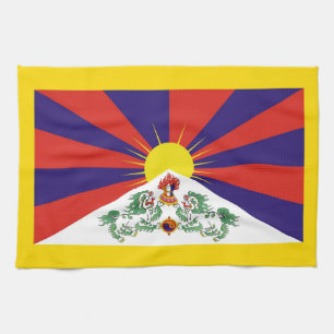 Tibet, Snow Lions, tibetische Flagge - Der Himalay Geschirrtuch