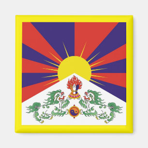 Tibet, Snow Lions, tibetische Flagge - Der Himalay Magnet