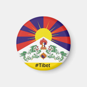 Tibet, Snow Lions, tibetische Flagge - Der Himalay Magnet