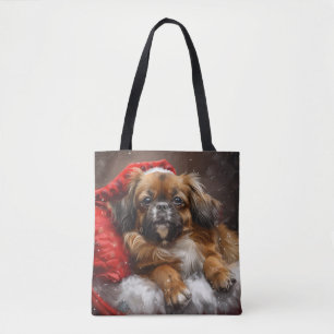 Tibet-Spaniel Hund Weihnachtsfestlich