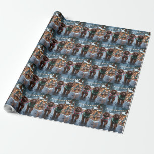 Tibet Spaniel Hunde Weihnachten Schnee Urlaub Geschenkpapier