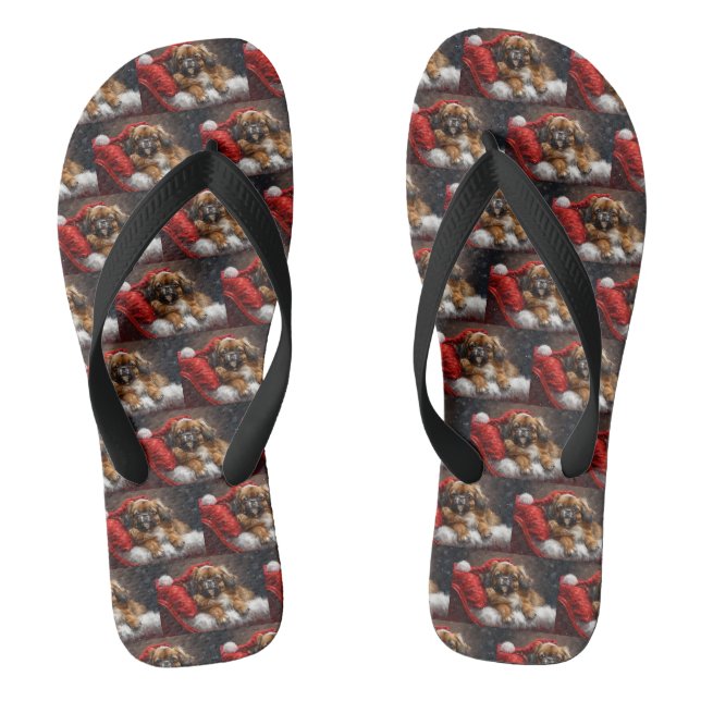 Tibet-Spaniel Weihnachtsfestlich Flip Flops (Fußbett)