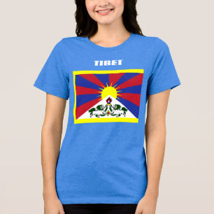 TIBET Special Customizable Blue Tourist Tri-Blend Shirt