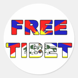 Tibet-Sticker Runder Aufkleber