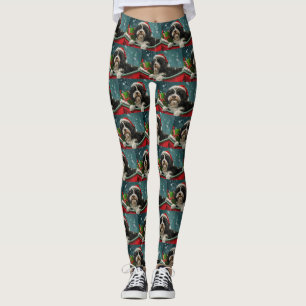 Tibet-Terrier Hund Weihnachtsfestlich Leggings