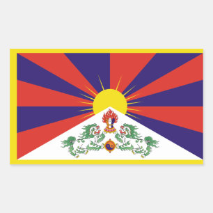 Tibet/tibetanische Flagge Rechteckiger Aufkleber