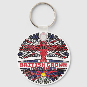 Tibet Tibetisch Britisches Tree Roots Flag Schlüsselanhänger