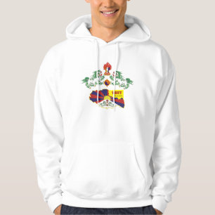 Tibet und tibetische Flagge, Snow Lions, Karte / B Hoodie