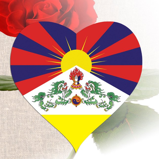 Tibet und Tibetisches Flaggenreiseherz / Himalaya Herz-Aufkleber (Von Creator hochgeladen)