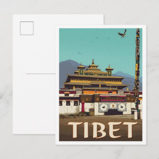 Tibet Vintage Art Reise Postkarte