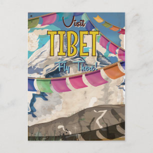 Tibet Vintage Travel Poster Postkarte