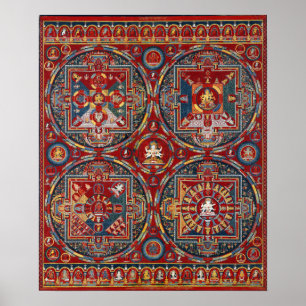 Tibetan Four Mandalas of the Vajravali Series Poster