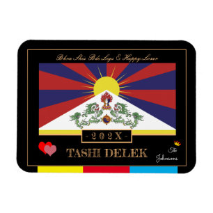 Tibetan Losar & Tashi Delek - Neujahr/Fahne Tibet Magnet