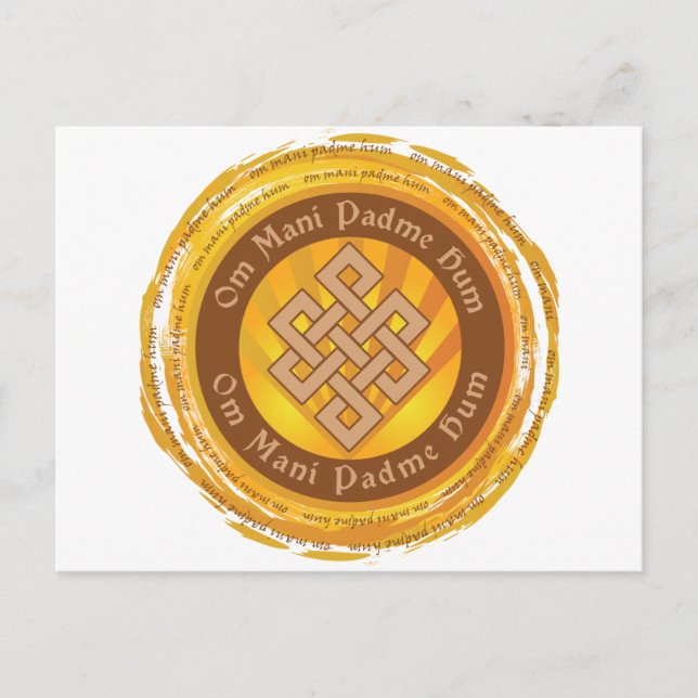 Tibetan Mantra Endless Knot Postkarte (Vorderseite)