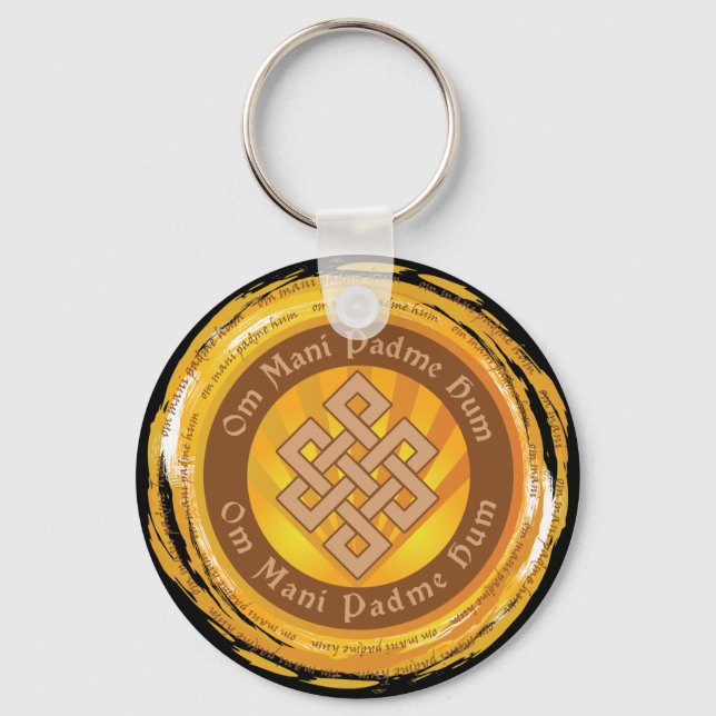 Tibetan Mantra Endless Knot Schlüsselanhänger (Vorderseite)