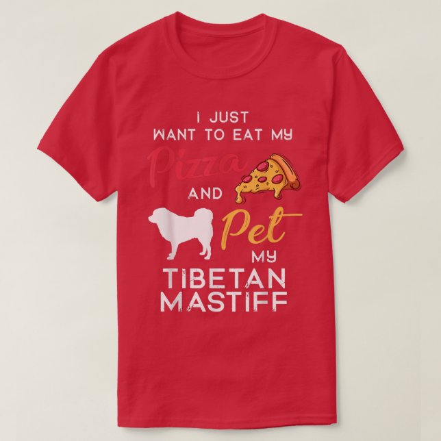 Tibetan Mastiff Dog Pizza Lover Owner Xmas Birthda T-Shirt (Design vorne)